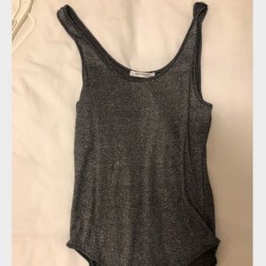Zara Silver Shimmery Bodysuit